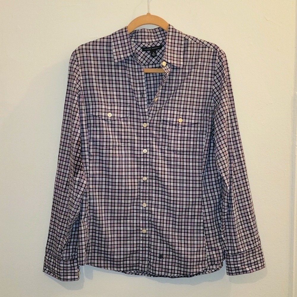 Banana Republic Western Plaid Shirt. M Rodeo Country Coastal Cowboy